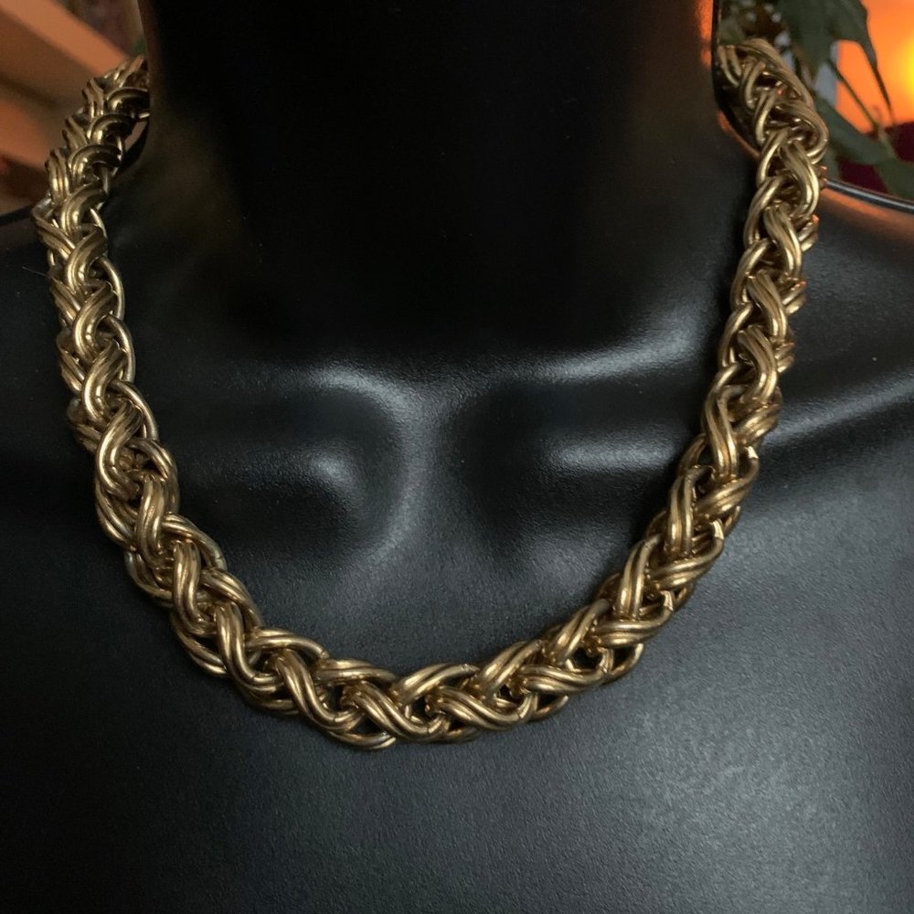 Napier Woven Gold Necklace & Bracelet Set